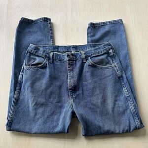 Rustler Jeans Mens 38x32 Blue Medium Wash Denim Regular Fit Straight Leg 87619SW